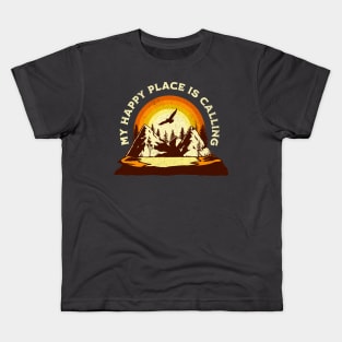 Camping - My happy place is calling Kids T-Shirt